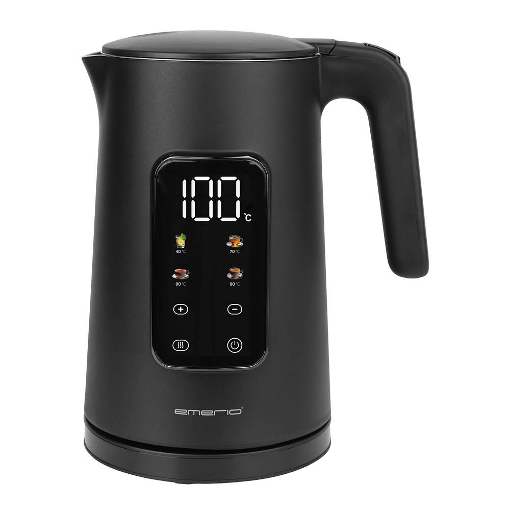 EMERIO - Emerio Vedenkeitin digitaalinen 1,7 L Musta