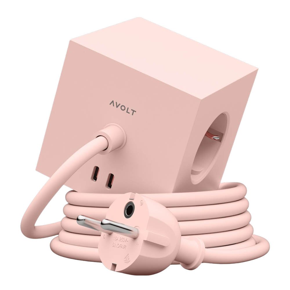 Avolt - Square 1 USB-C Jatkojohto 3 m New Pink