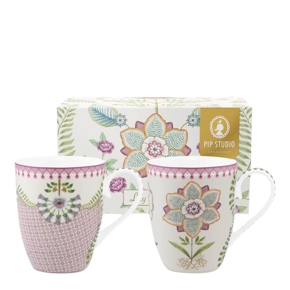 Pip Studio - Lily & Lotus Muki 36,5 cl 2 kpl Off-white