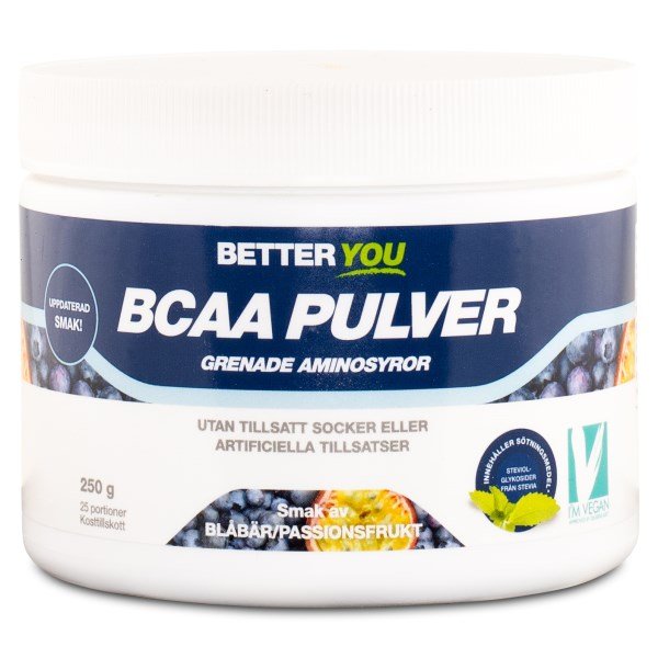 Better You BCAA Jauhe, Passionhedelmä/Mustikka, 250 g
