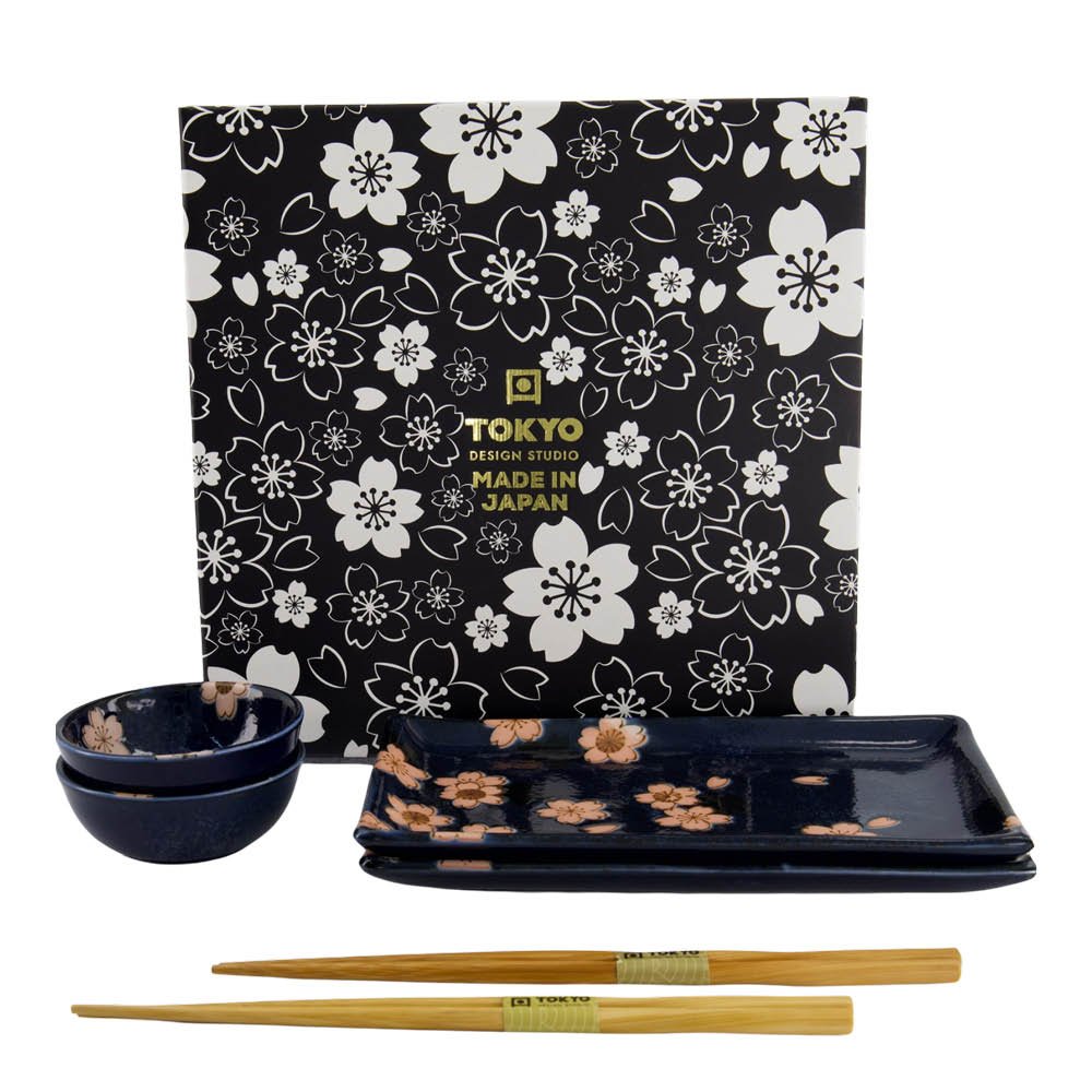 Tokyo Design Studio - Cobalt Blue Sakura Sushisetti 6 osaa Sininen