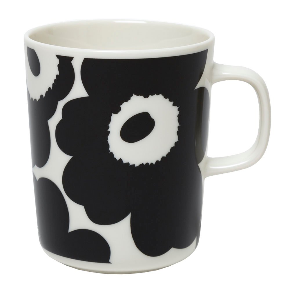 Marimekko - Oiva / Unikko Muki 25 cl Musta/Valkoinen