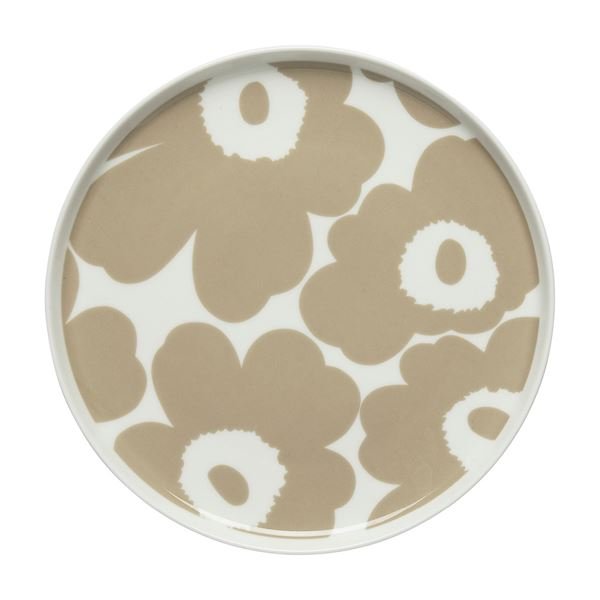 Marimekko - Oiva/ Unikko Lautanen 20 cm Beige/Valkoinen