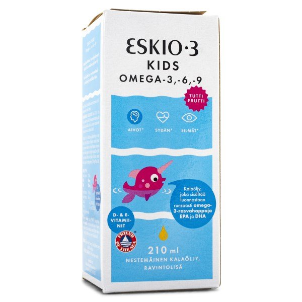 Eskio-3 Kids Omega-3 + D-vitamiini, Tutti frutti, 210 ml