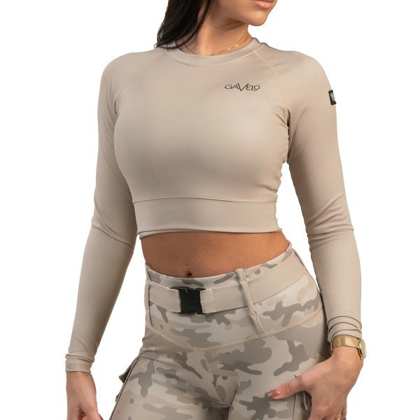 Gavelo Cropped Longsleeve, S, Sand Dune