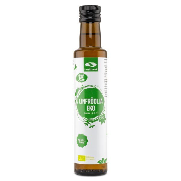 Healthwell Pellavansiemenöljy, Luomu, 250 ml