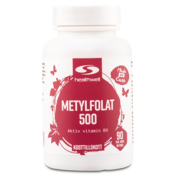 Healthwell Metyylifolaatti 500, 90 kapselia