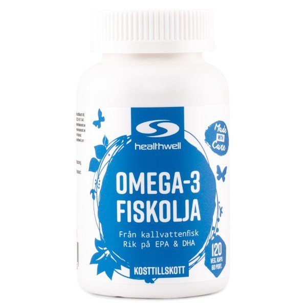 Healthwell Omega-3 Kalaöljy, 120 kapselia