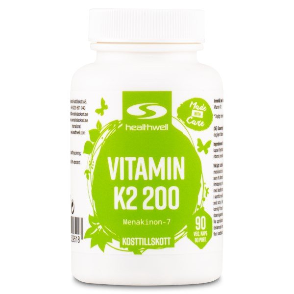 Healthwell K2 Vitamiini 200 , 90 kapselia