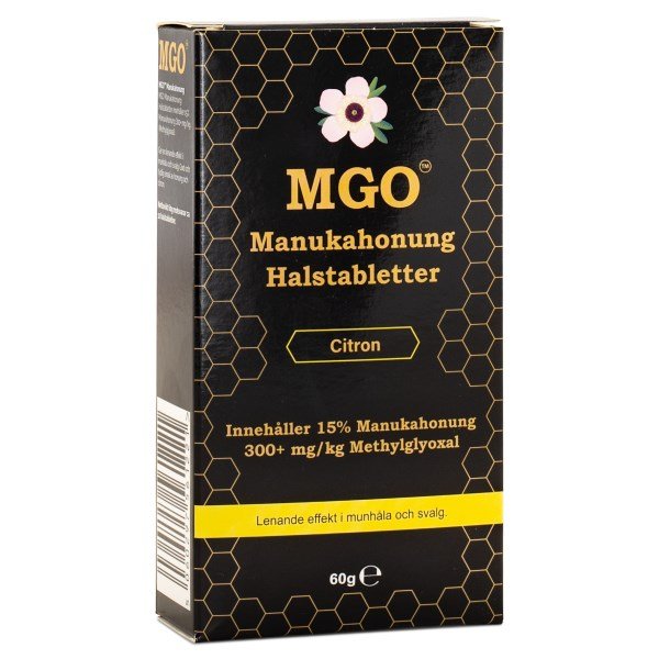MGO Manukahunaja Kurkkupastillit 300+, Sitruuna, 60 g