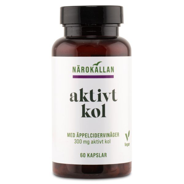 Närokällan Aktivt Aktiivihiili + Omenasiiderietikka, 60 kapselia