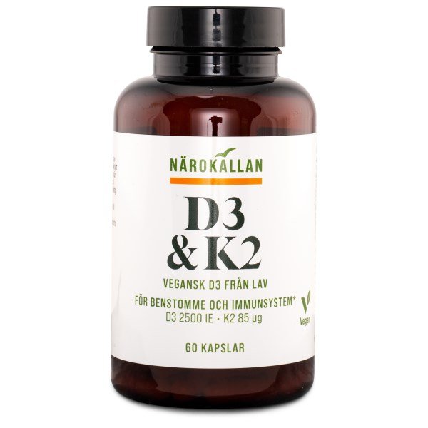 Närokällan D3 + K2 Vegaaninen, 60 kapselia