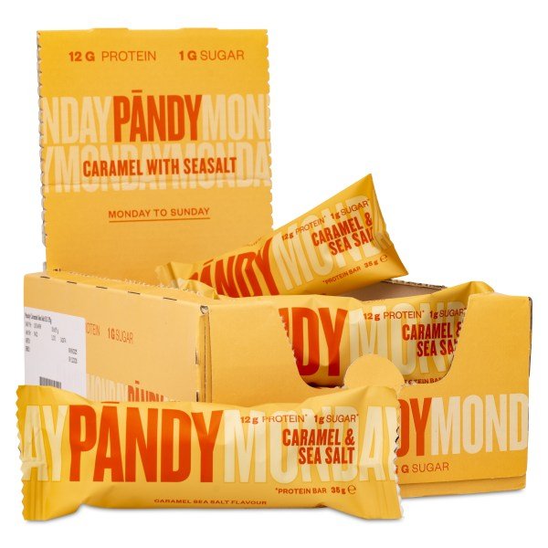 Pändy Proteiini Patukka, Caramel & Sea Salt, 18-pack