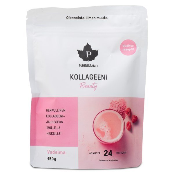 Puhdistamo Kollageeni Beauty Jauhe, Vadelma, 150 g