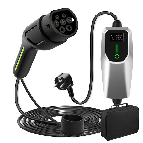 2 Tyypin Sähköauton latauskaapeli Junsun - 230V (3.5kW 1 vaihe 6-16A 4.0m) - CE-sertifiointi