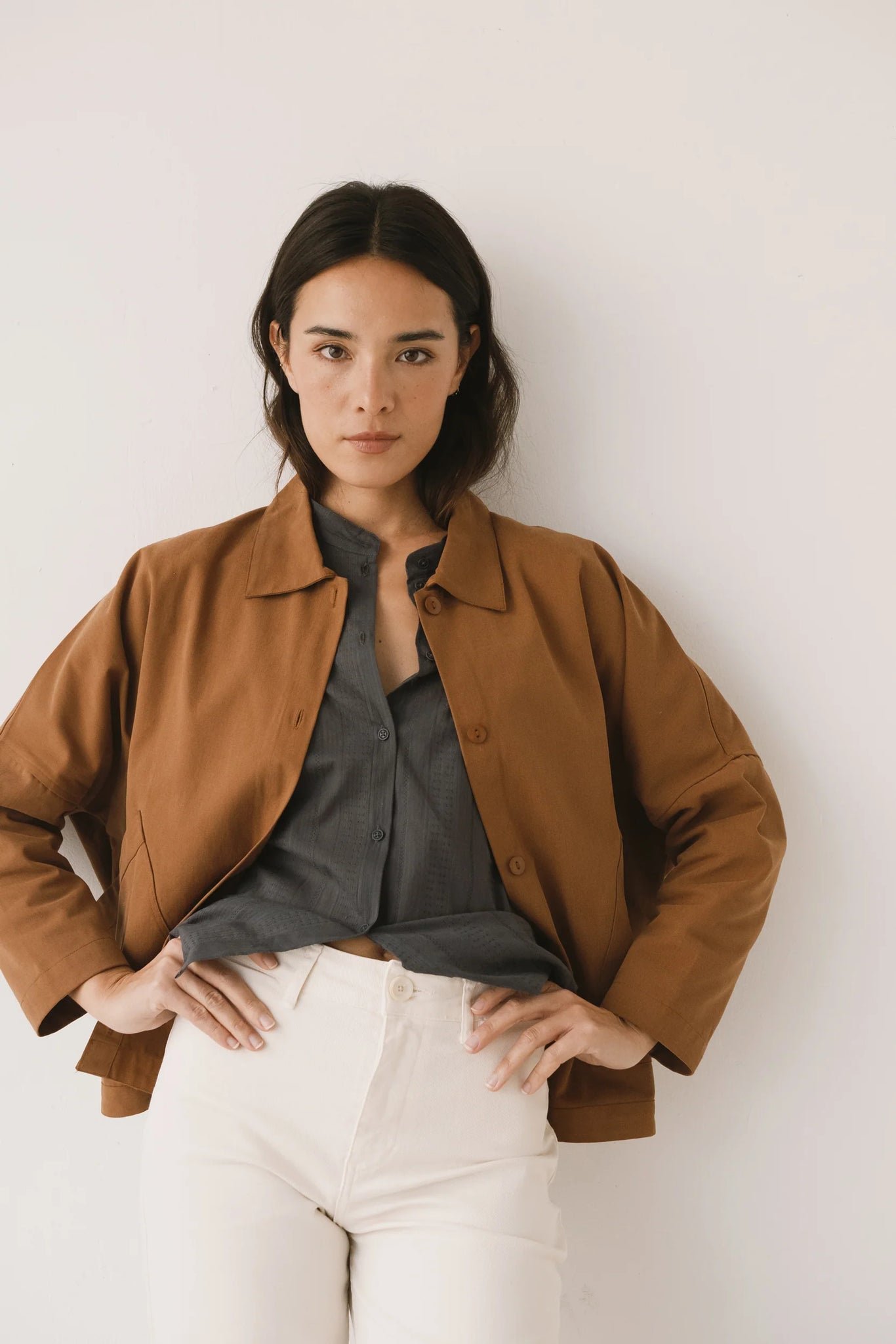 Aude Oversized Jacket Brown