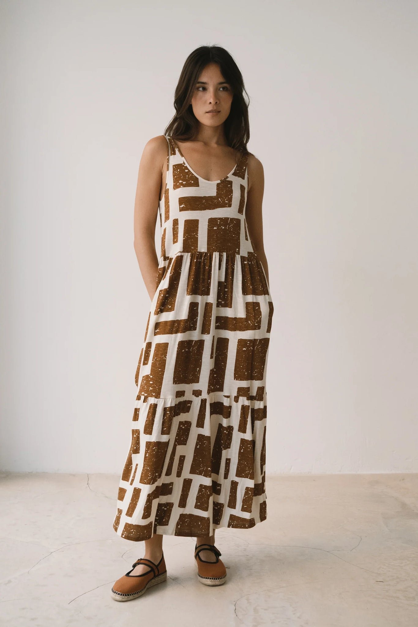 Alice Ruffled Long Dress Brown
