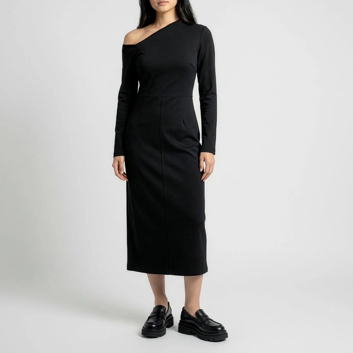 Claire One Shoulder Dress Black