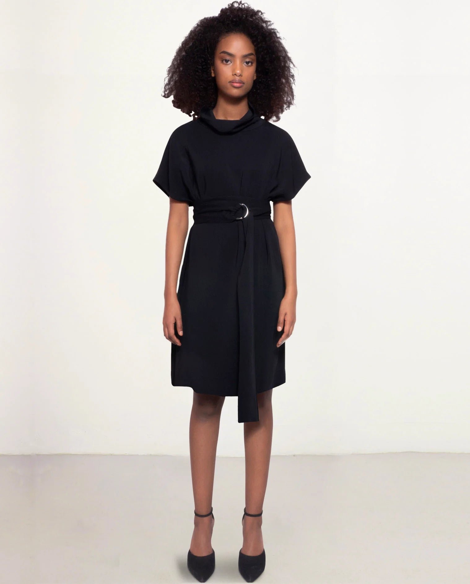 Sunday Mini Dress with Belt Black
