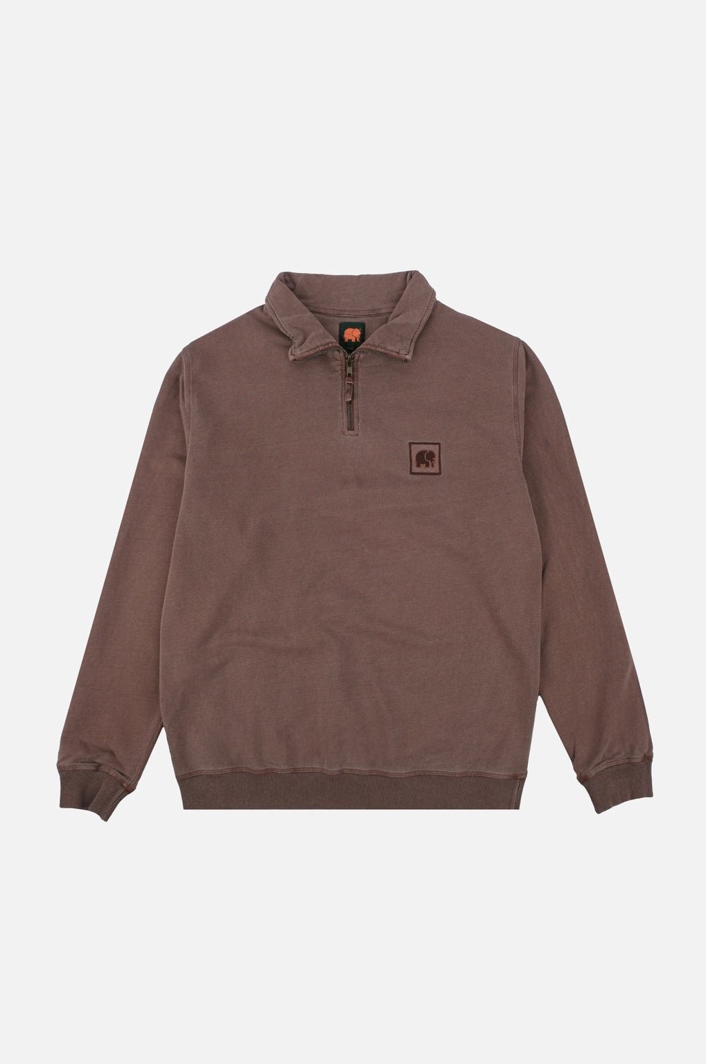 Sauce Pigment Quarter Zip Sweater Chestnut