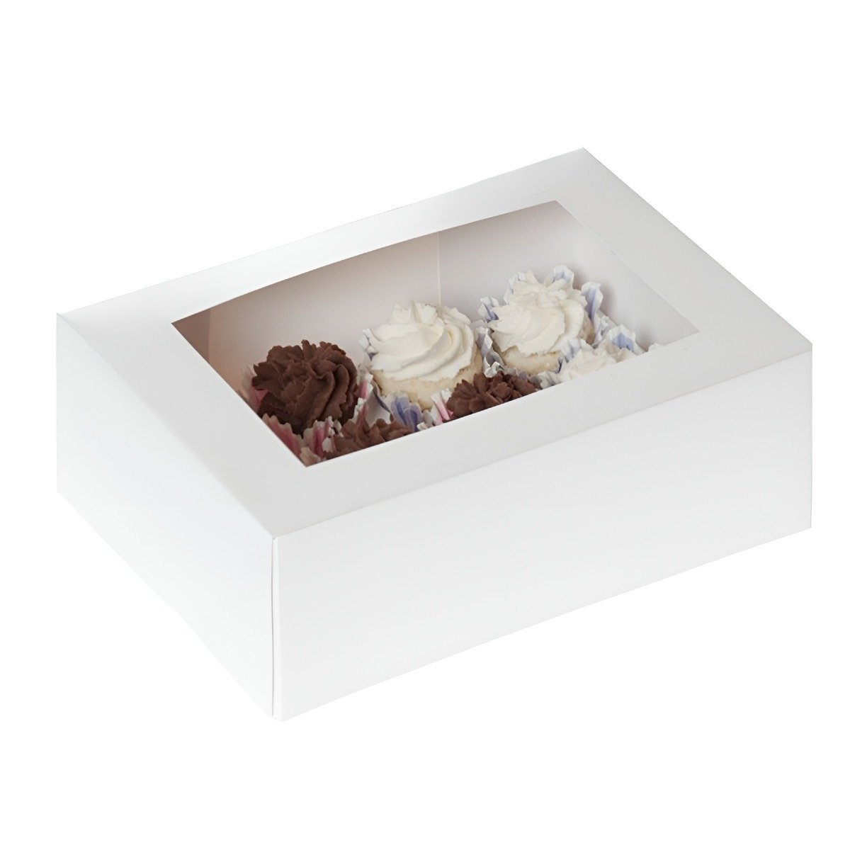 Muffinssilaatikko ikkunalla – 12 minimuffinille, 22,9 x 16,5 x 9 cm, 2 kpl