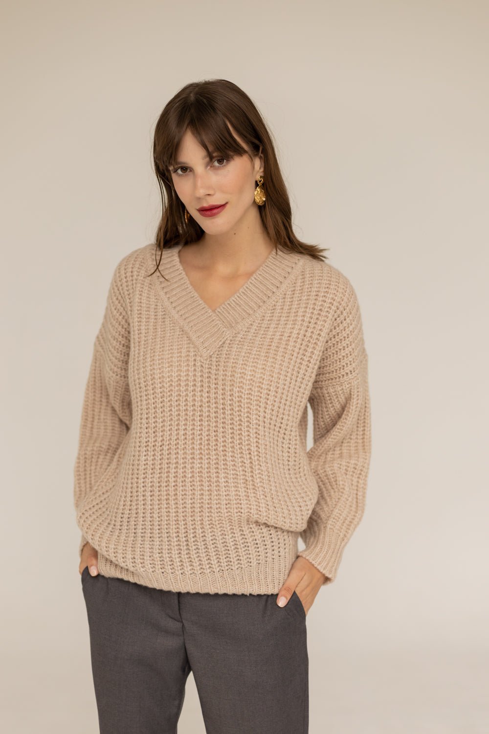 Victoria Merino Sweater Beige