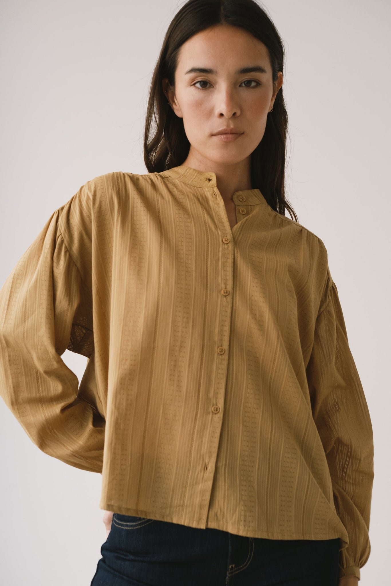 Adela Oversized Blouse Mustard Yellow
