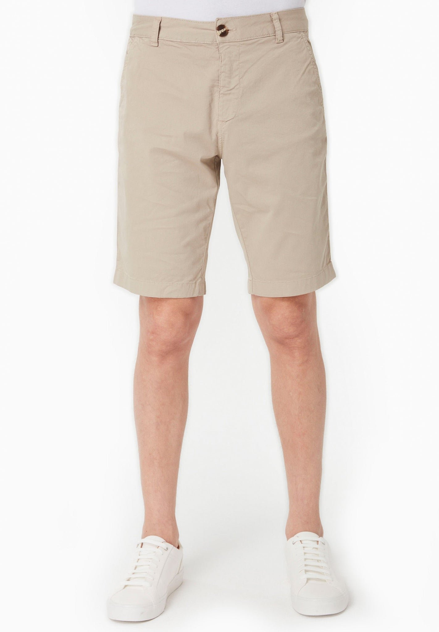 Men's Slim-Fit Organic Cotton Chino Shorts Feather Beige