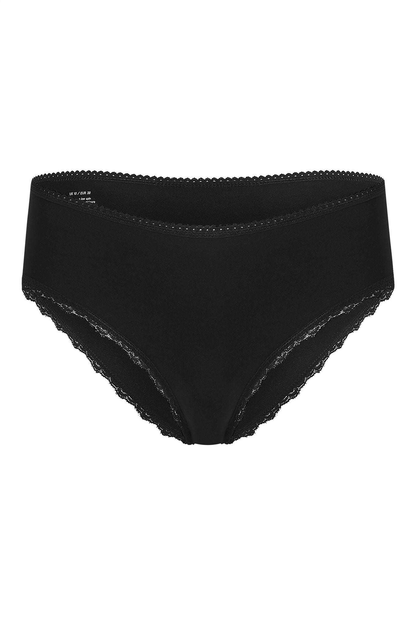 Paloma Organic Cotton Lace Briefs Black