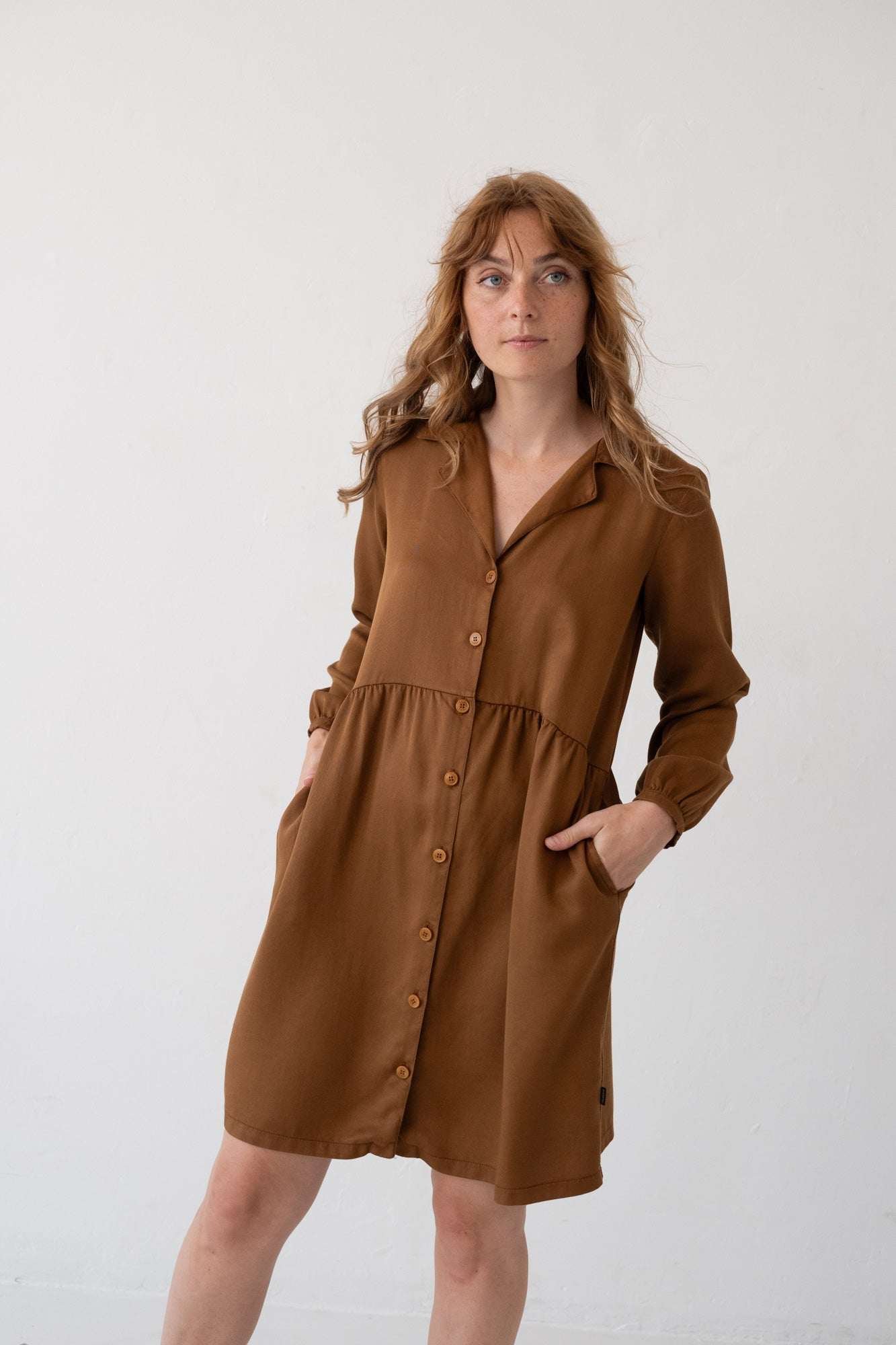 Tracy Tencel Shirt Dress Terracotta