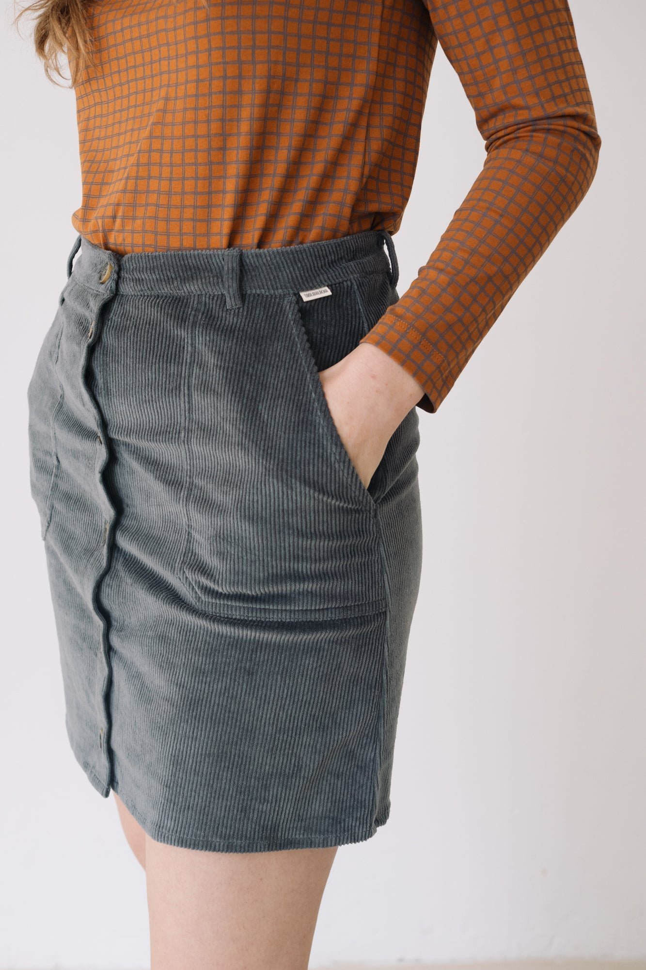 Vintage Corduroy Skirt Blue