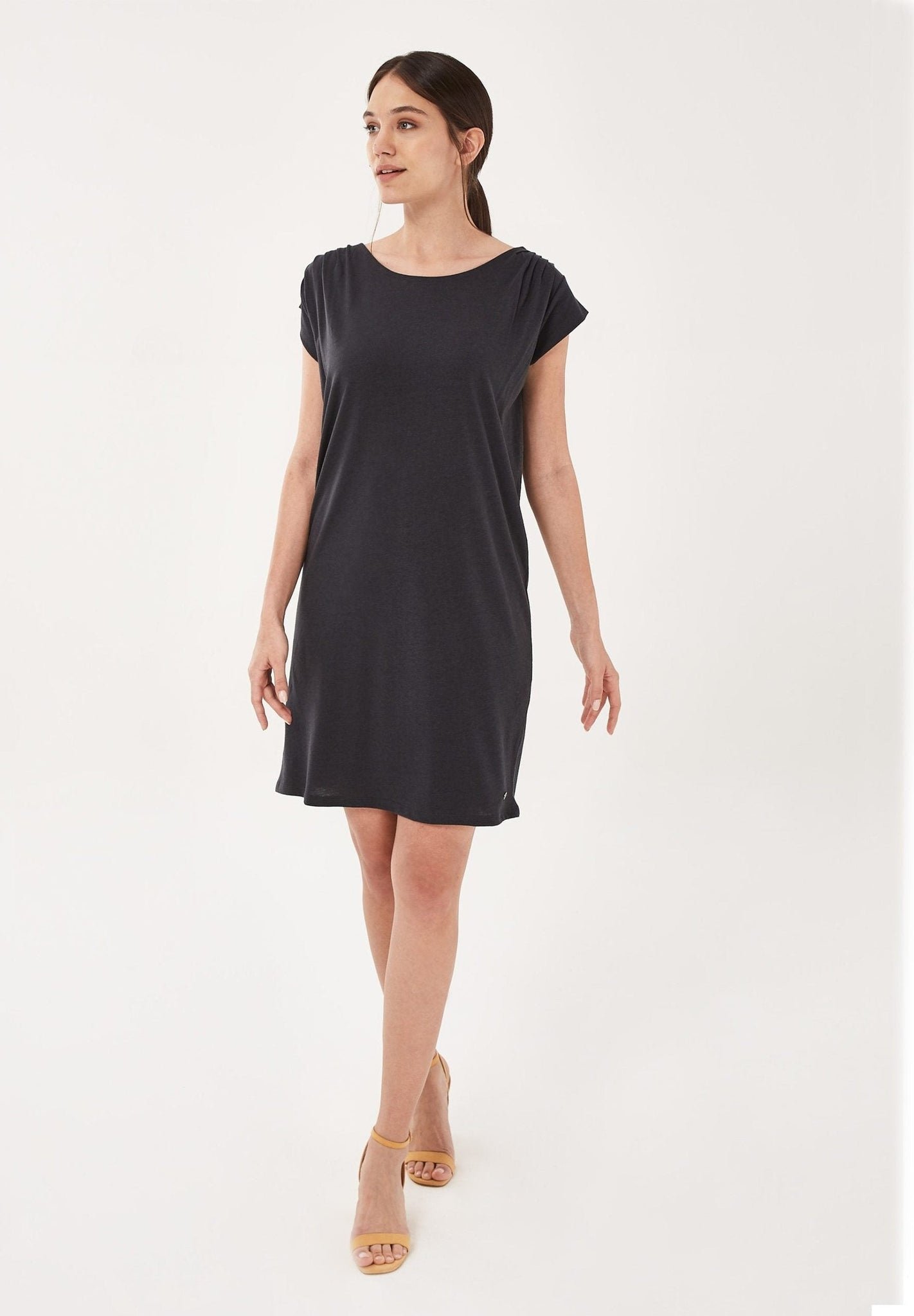 Lyocell Blend Jersey Mini Dress Onyx
