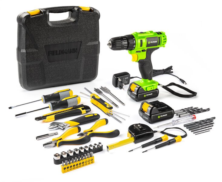 Akkuporakone Fieldmann FDV 10252-A, Li-Ion 2x12V / 1300mAh.