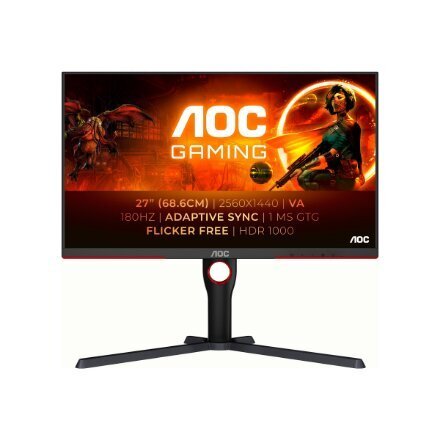Näyttö AOC Q27G3XMN/BK 27" QHD VA 180Hz 1000cd/m2 1ms