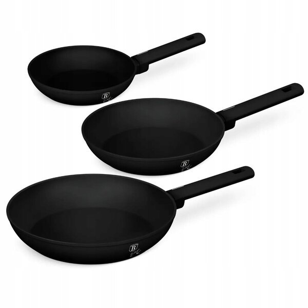 Berlinger Haus -paistinpannusarja Matte Black BH-8195, musta, 3-osainen