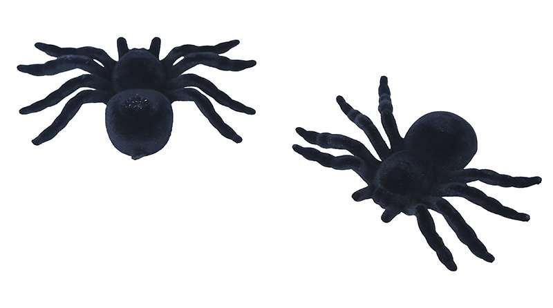 Hämähäkit, Musta Sametti, 10cm, 2kpl