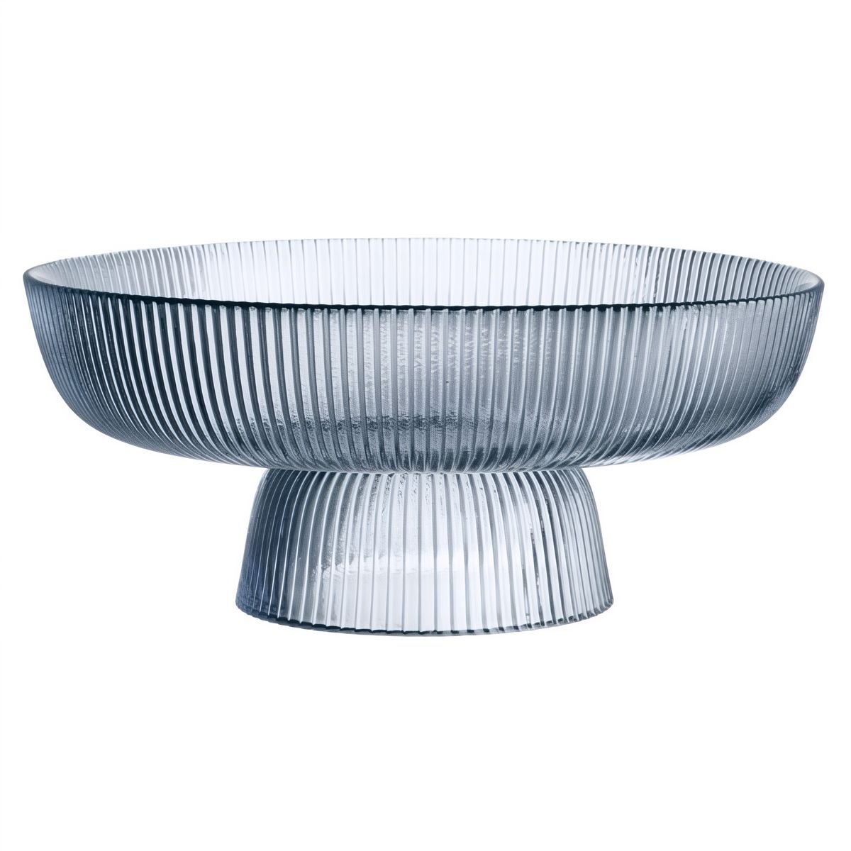 Jalallinen tarjoilukulho - Vekattu, sininen, 26 cm