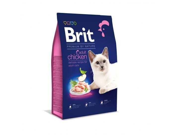 Brit Premium by Nature Cat Chicken kissoille kanaa, 8 kg.