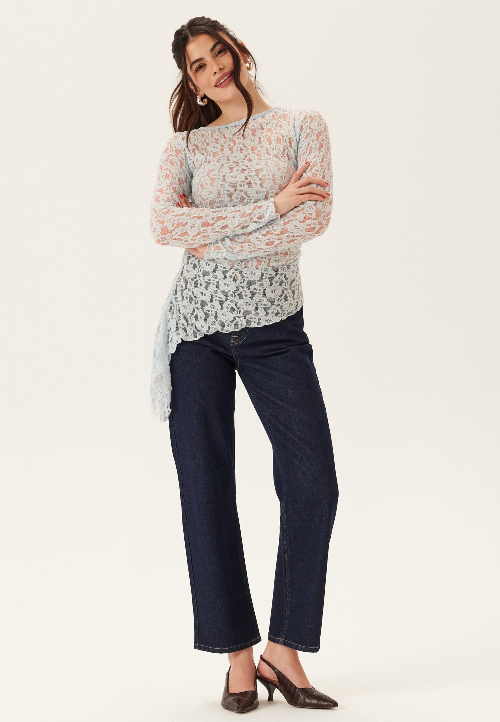 Asymmetric Lace Top