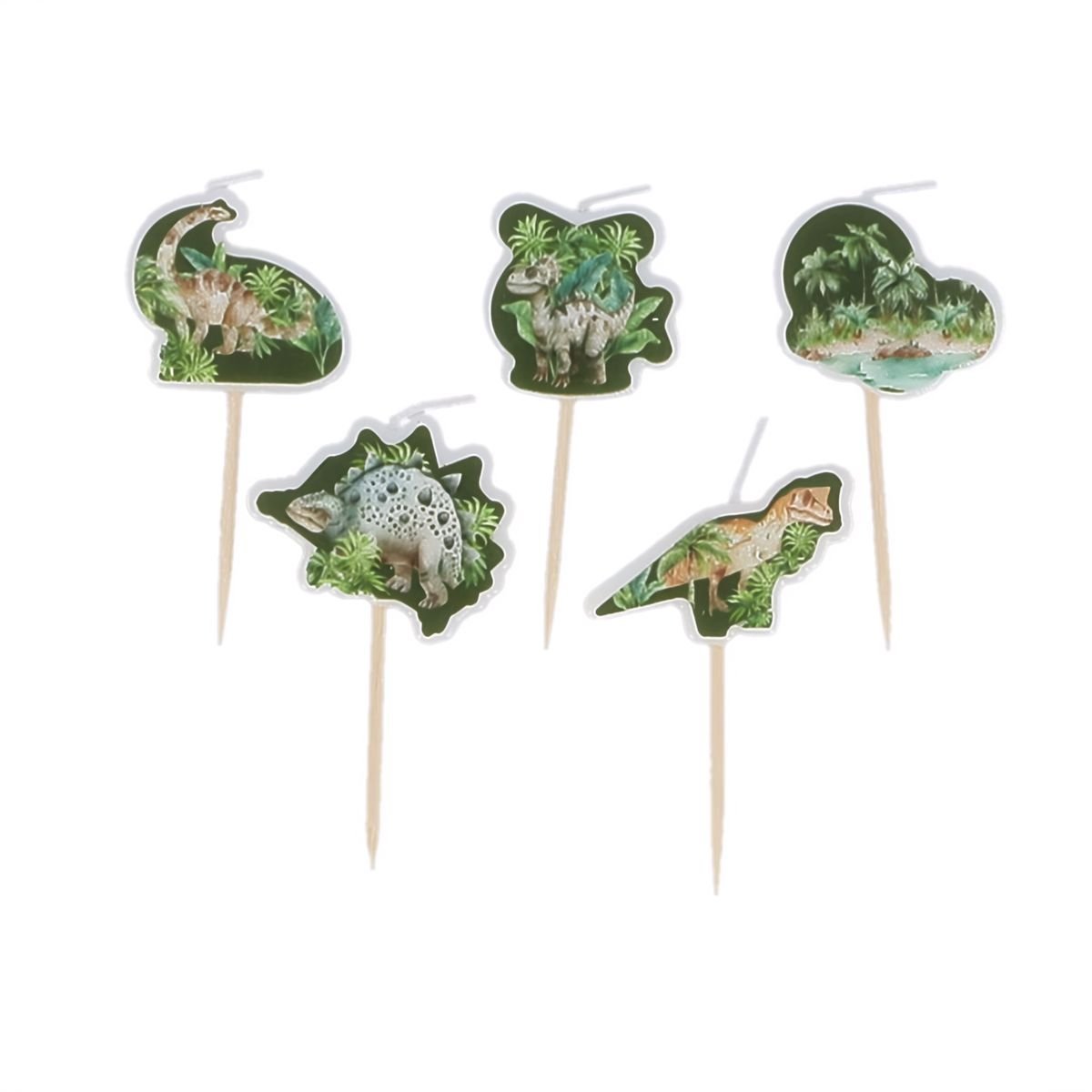 Kakkukynttilät - Viidakon dinosaurukset, 5 kpl
