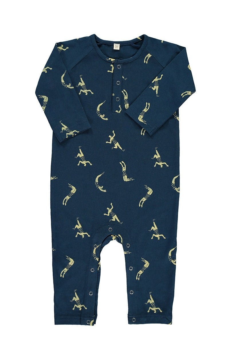 Baby's Raglan Sleeve Jumpsuit Acrobats Navy Blue