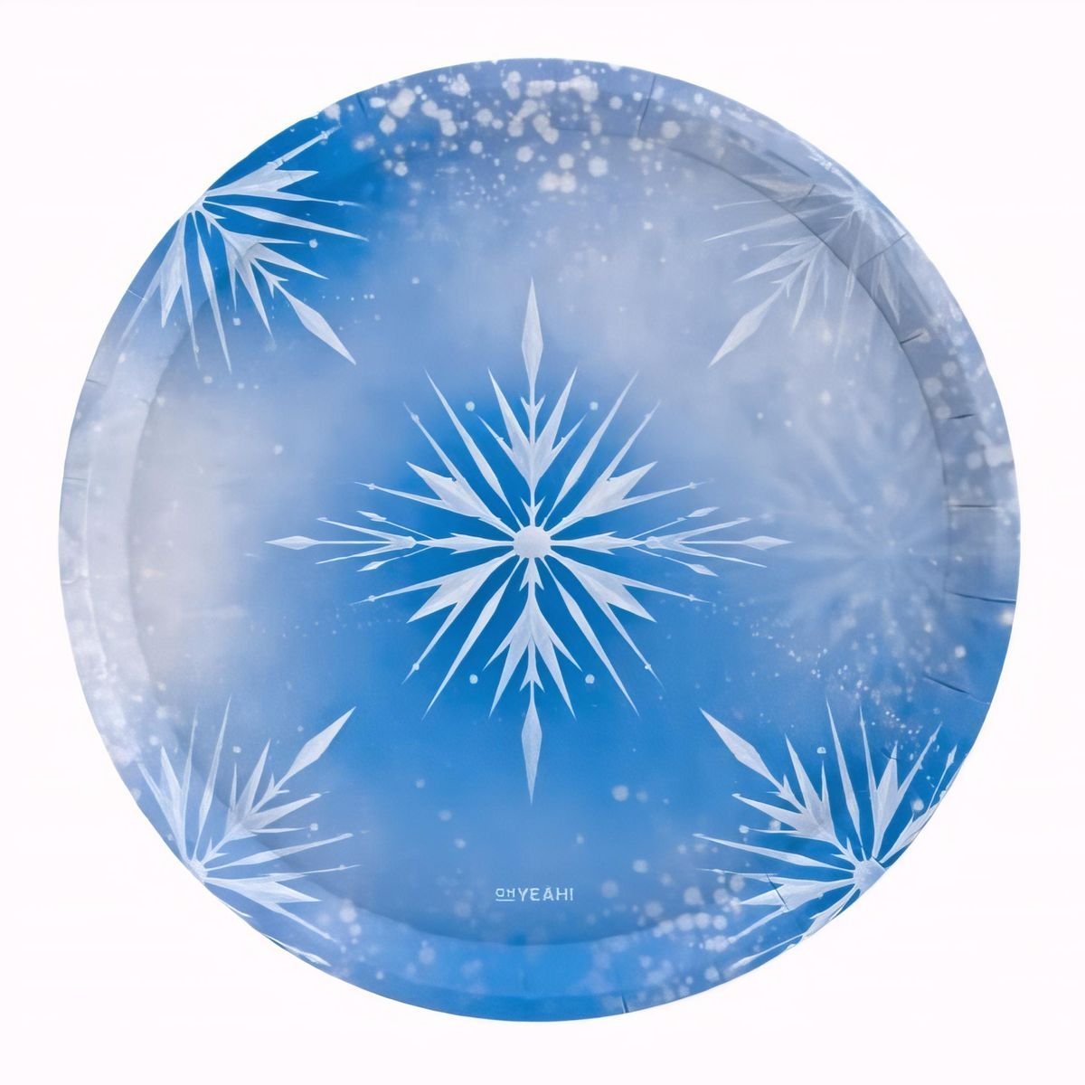 Pahvilautaset - Jääprinsessa, lumihiutaleet , Ø 17 cm, 6 kpl