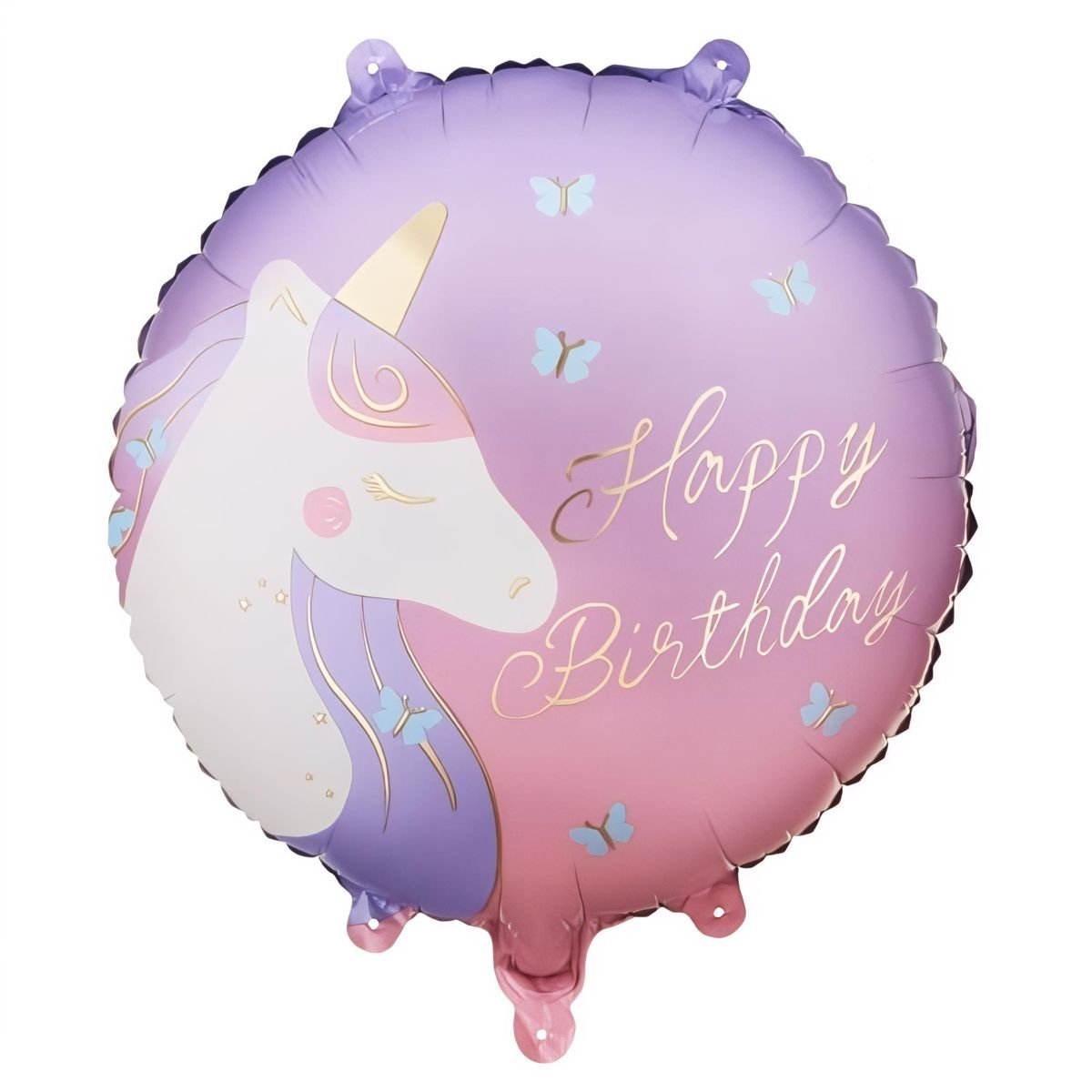 Foliopallo - Happy Birthday yksisarvinen, 35 cm