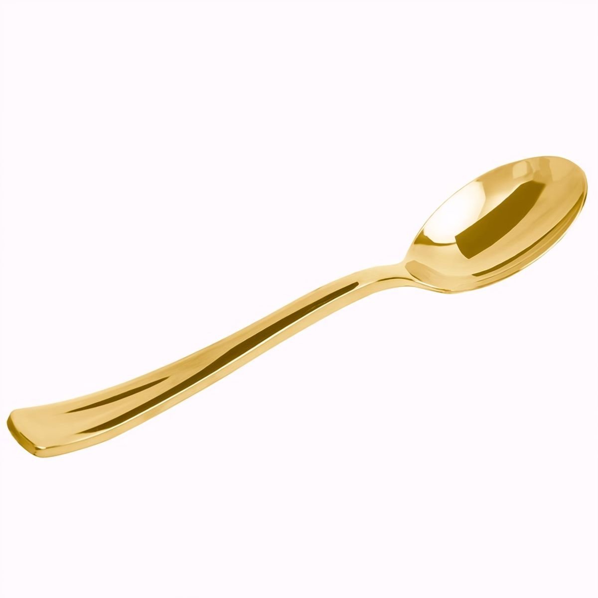 Muovinen ruokalusikka - metallinhohtoinen kulta, 17,5 cm, 25 kpl