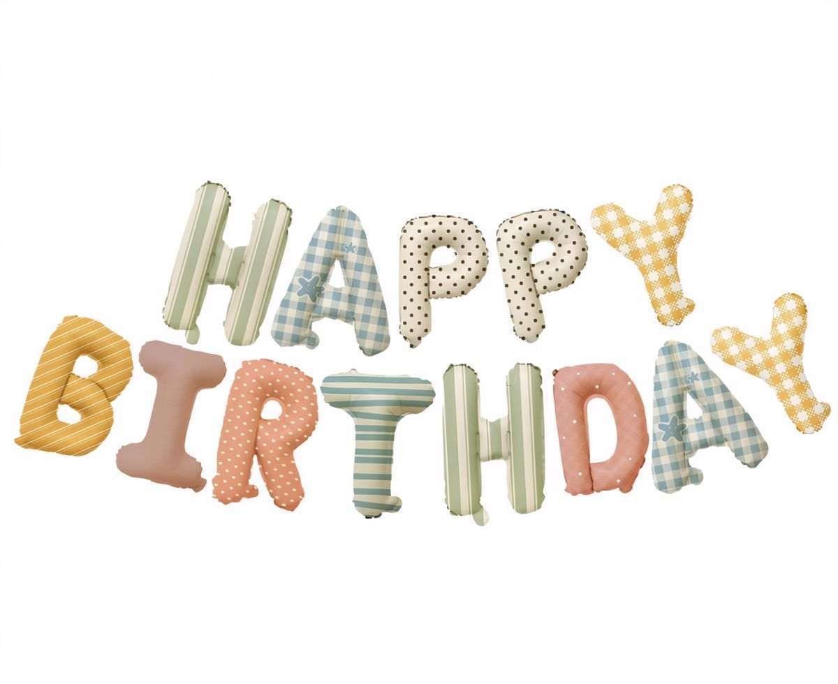 Foliopallot - Happy Birthday, Monivärinen, 400 cm