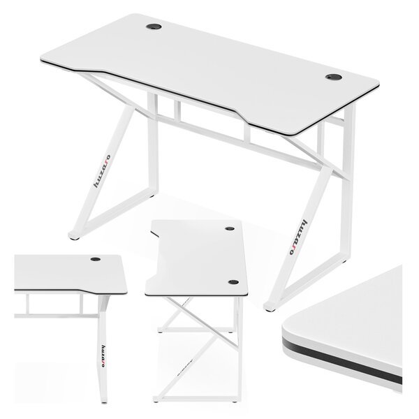 Huzaro Hero 1.6 white pelipöytä 120 cm – valkoinen, Carbon-pinnoite, ergonominen