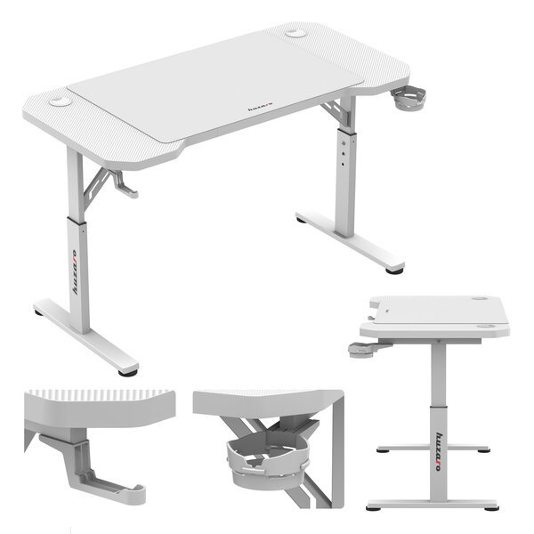 Huzaro Hero 2.6 white pelipöytä 120 cm – valkoinen, Carbon-pinnoite, ergonominen