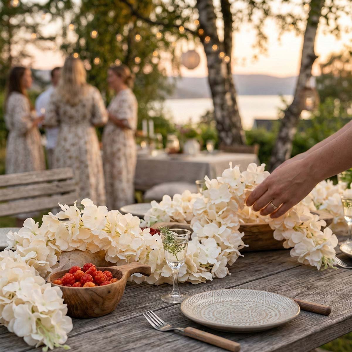 Kukkaköynnös - Hortensia, beige blush, 1,85m