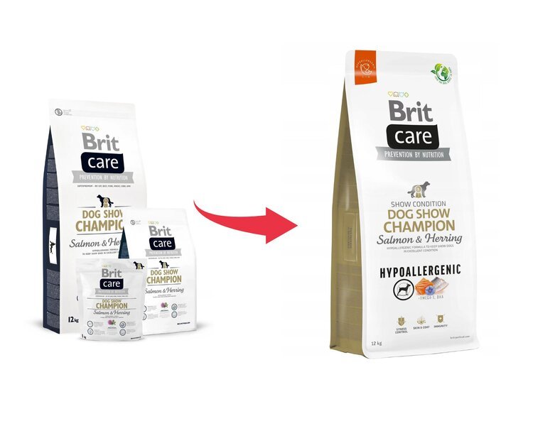 Hypoallergeeninen koiran kuivaruoka, jossa on lohta ja silliä Brit Care Hypoallergen, 12 kg