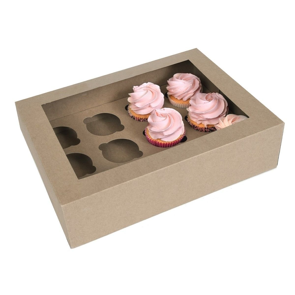 Muffinilaatikko valkaisematon 12 koloa, 2 laatikkoa